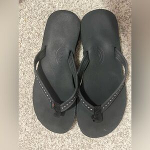 Girls Size 3/4 Rainbows diamond studded Flip Flops